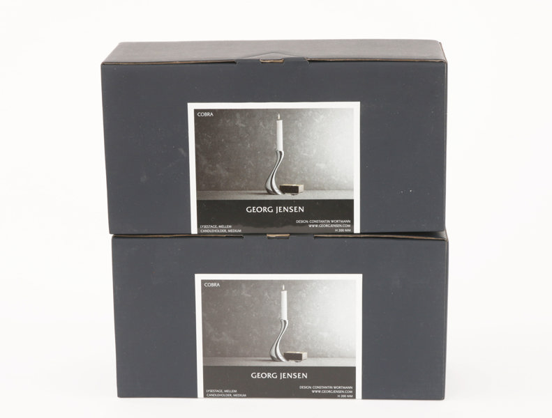 Ljusstakar ett par, "Cobra", Georg Jensen, Danmark