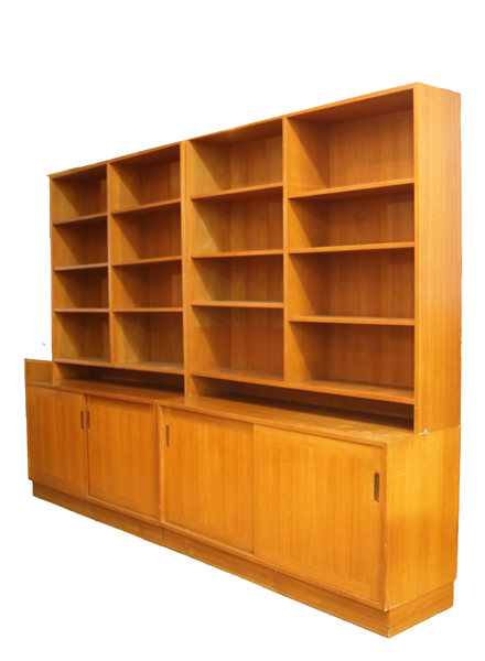 Bokhylla i två sektioner, Virserums Nya Möbelfabrik, 1960-tal