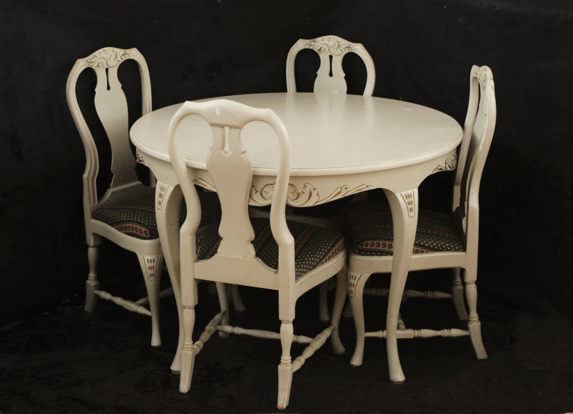 Matsalsmöblemang 5 delar, rokokostil, 1900-tal