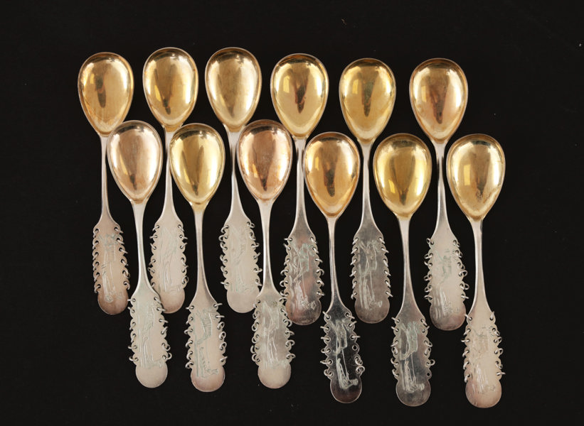 Kaffeskedar 12st, silver, Finland, 1930