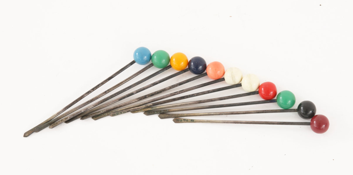 Cocktailpinnar 11st, silver, 1938