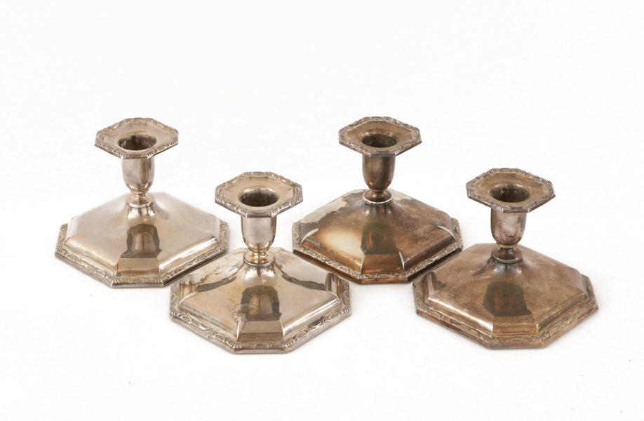 Ljusstakar 4st, silver, 1900-tal