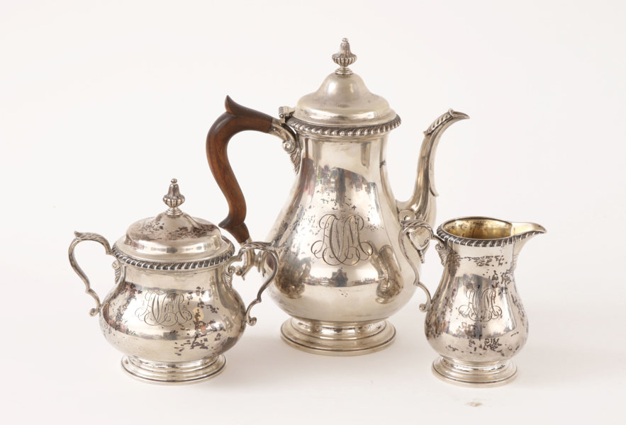 Kaffeservis 3 delar, sterlingsilver, Gorham, USA, 1900-talets första del