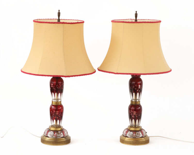Bordslampor ett par, omkring 1900-talets mitt