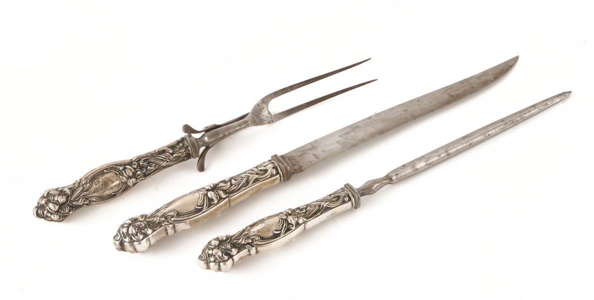 Transcheringsbestick 3 delar, sterlingsilver, jugend, 1900-talets början