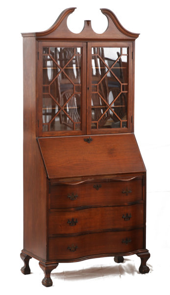 Skrivskåp med vitrin, Skandia Furniture, Rockford, Illinois, 1900-tal