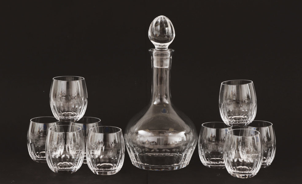 Karaff med 9st glas, Sigvard Bernadotte för Christineholm