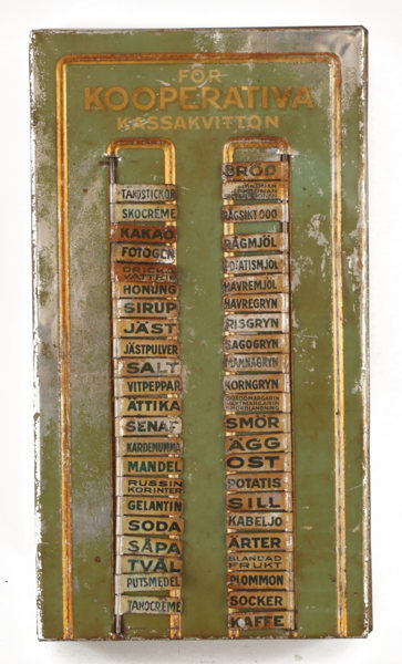 Kassakvittolåda, Kooperativa, 1900-talets första hälft