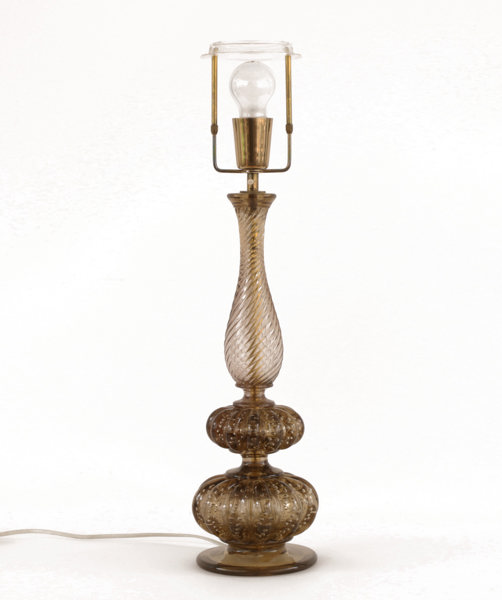 Bordslampa, "Pulegoso", Barovier & Toso, Murano, omkring 1900-talets mitt