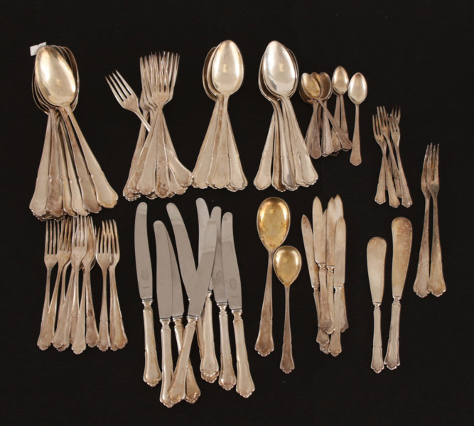 Bestickservisdelar, "Saga", nysilver