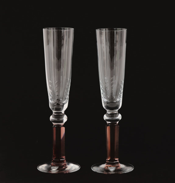 Champagneglas ett par, "Versailles", Gunnar Cyrén för Orrefors