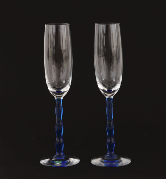 Champagneglas ett par, "Nobel", Gunnar Cyrén för Orrefors