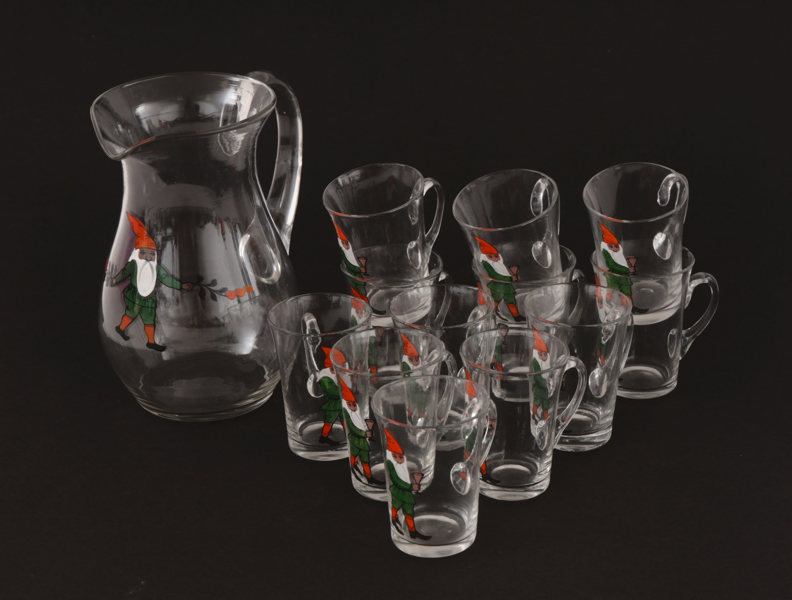 Emaljmålat glas 13 delar