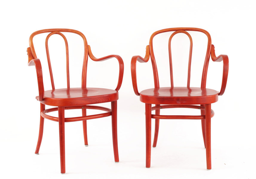 Karmstolar ett par, "Wien", Gemla Möbelfabrik, 1984