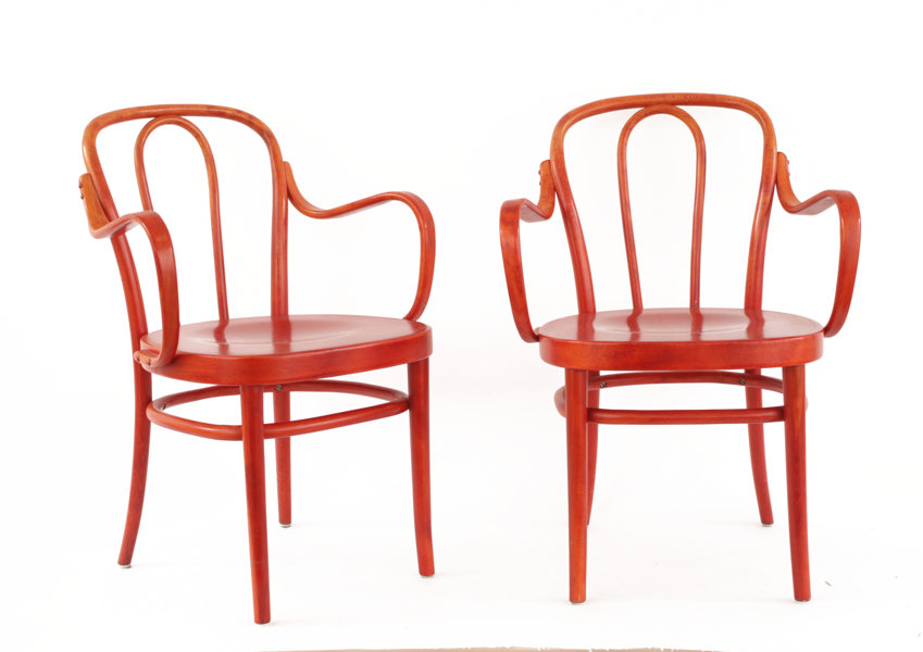 Karmstolar ett par, "Wien", Gemla Möbelfabrik, 1984