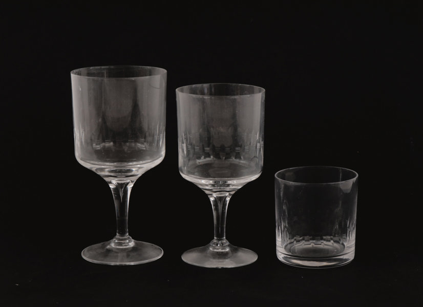 Glasservisdelar, "Bankett", Skruf