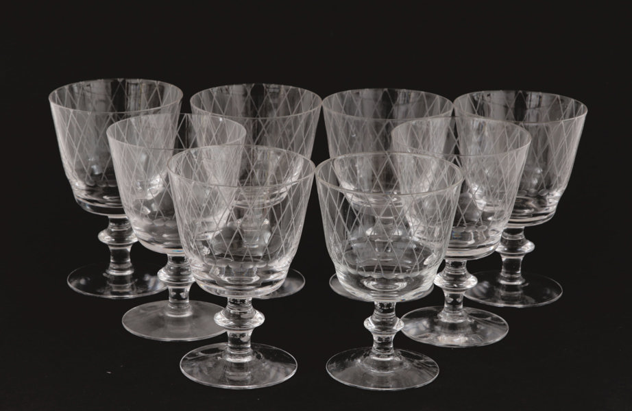 Vinglas 8st, "Sickan", Vicke Lindstrand för Kosta