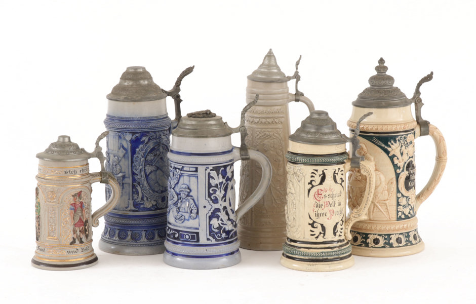 Dryckeskannor 6st, Tyskland, 18/1900-tal