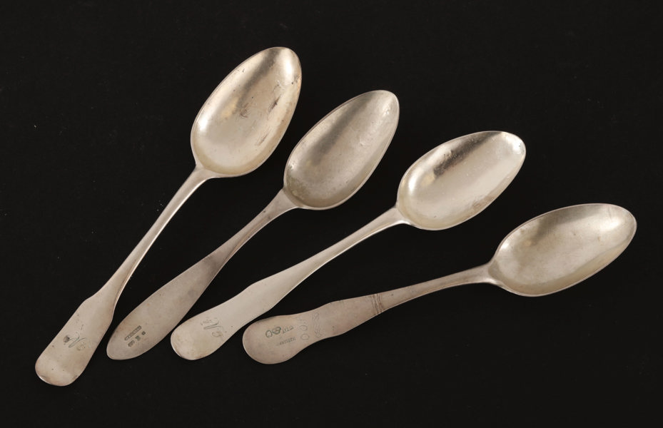 Matskedar 4st, silver, 17/1800-tal