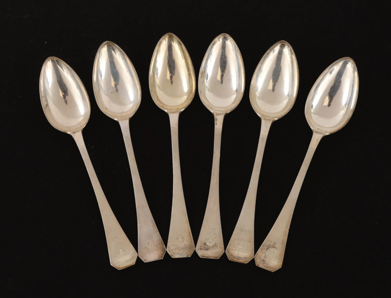 Bordsskedar 6st, silver, C.G.Hallberg, Stockholm, 1914
