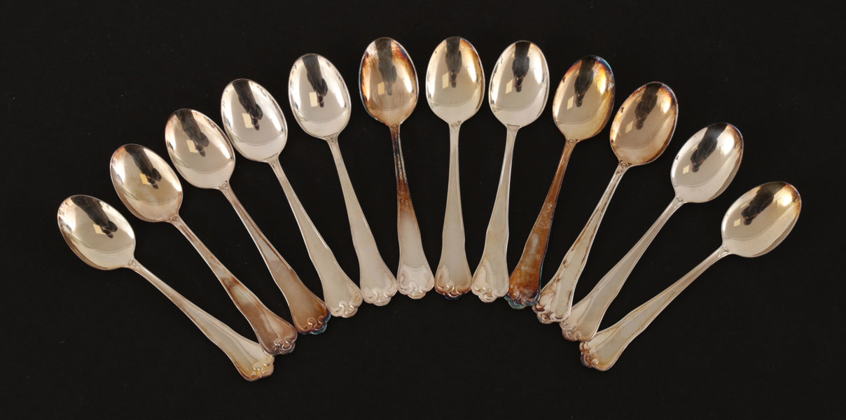 Kaffeskedar 12st, silver, "Symfoni"