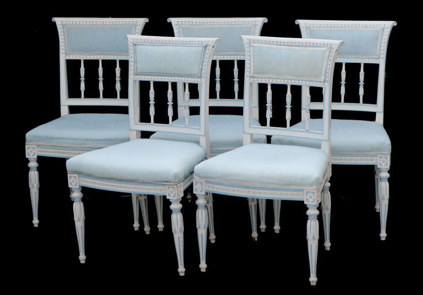 Stolar 5st, sengustaviansk stil, 1900-talets början