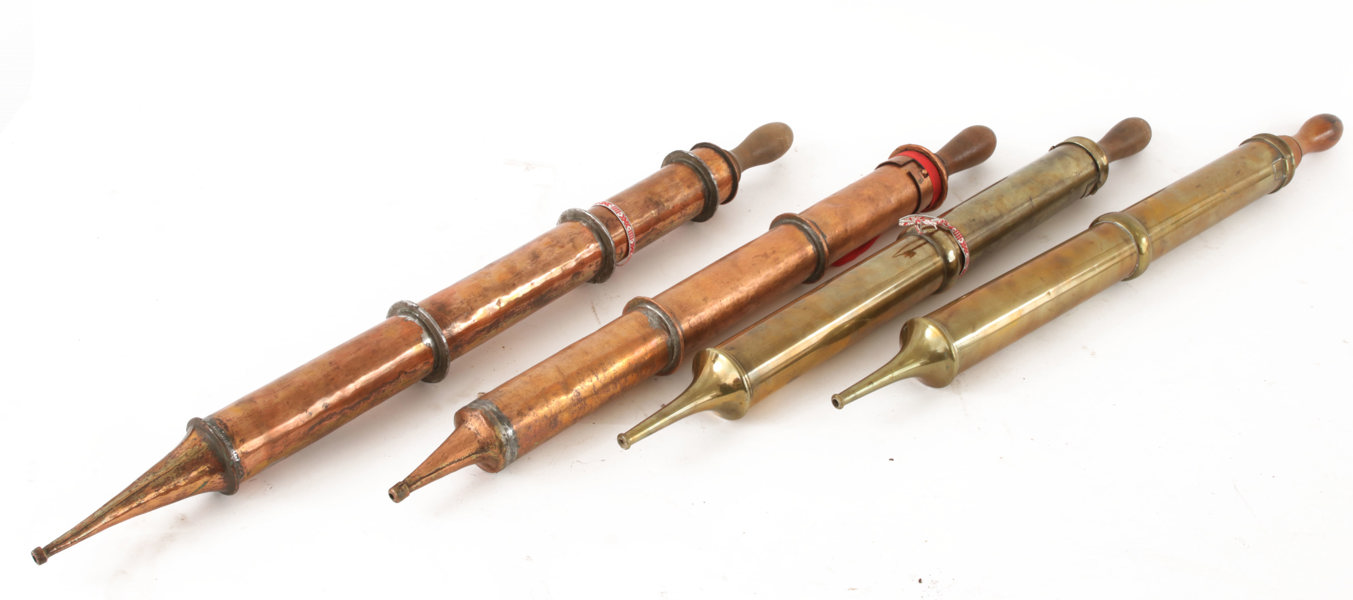 Brandsprutor 4st, bl.a. 1800-tal