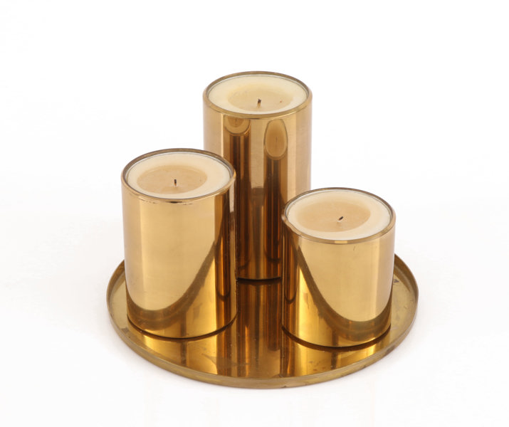 Ljusstakar 3st samt bricka, Inga Björnsson Fakt