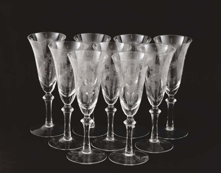 Champagneglas 9st, "Blåklocka", DUKA