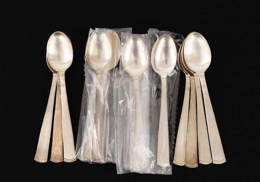 Kaffeskedar 12st, silver, "Rosenholm"