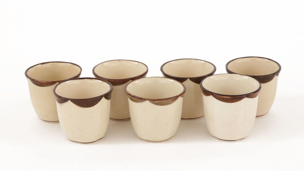 Äggkoppar 7st, "Pyro", Wilhelm Kåge för Gustavsberg