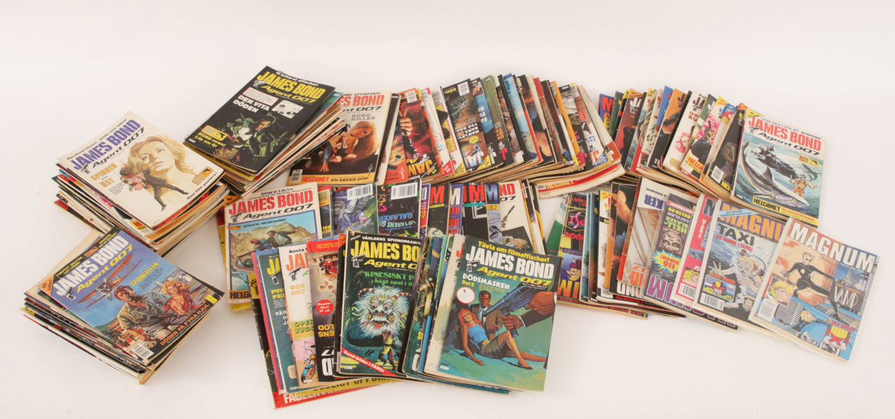 Parti serietidningar, James Bond samt Magnum