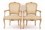 Karmstolar ett par, rokokostil, 1900-tal