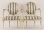 Karmstolar ett par, gustaviansk stil, 18/1900-tal