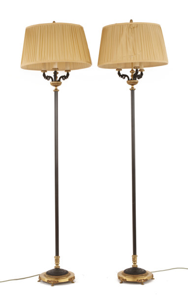 Golvlampor ett par, empirestil, 1900-talets andra hälft