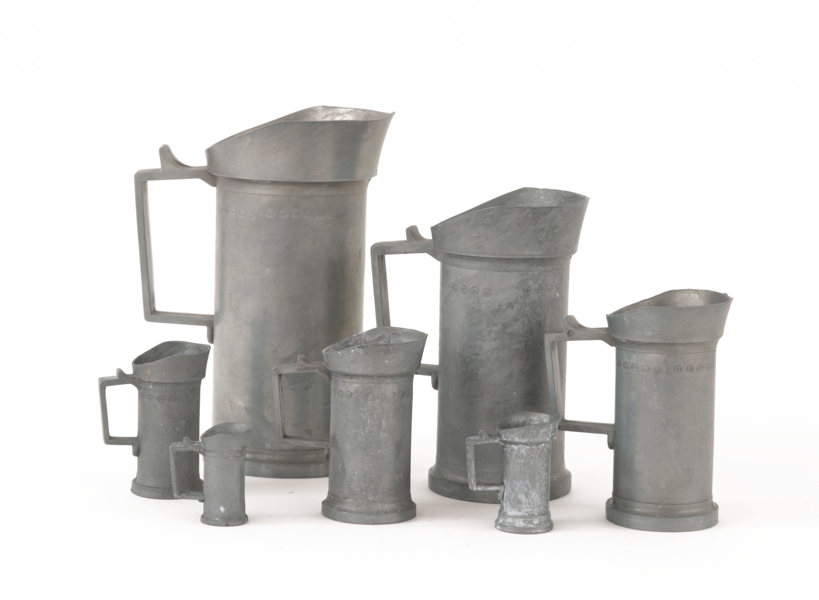 Måttkannor 7st, 1900-tal