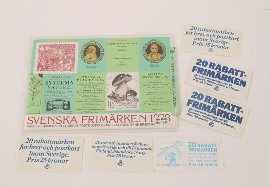 Parti svenska frimärken