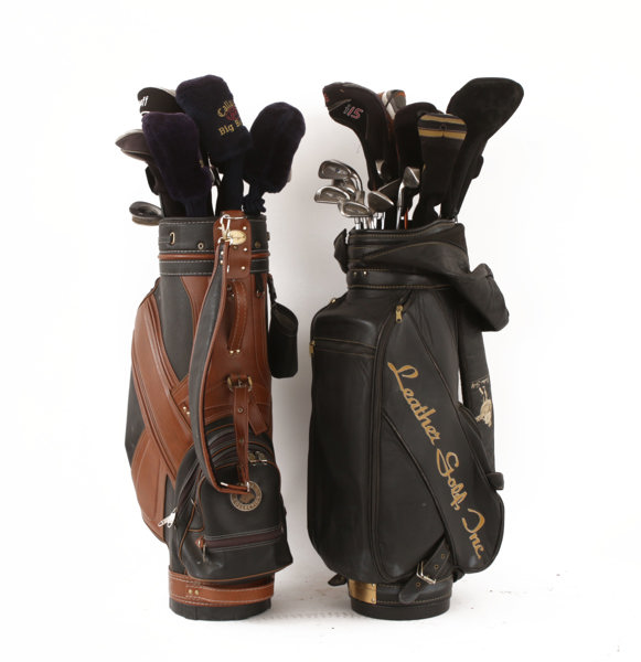 Golfbags med klubbor 2st