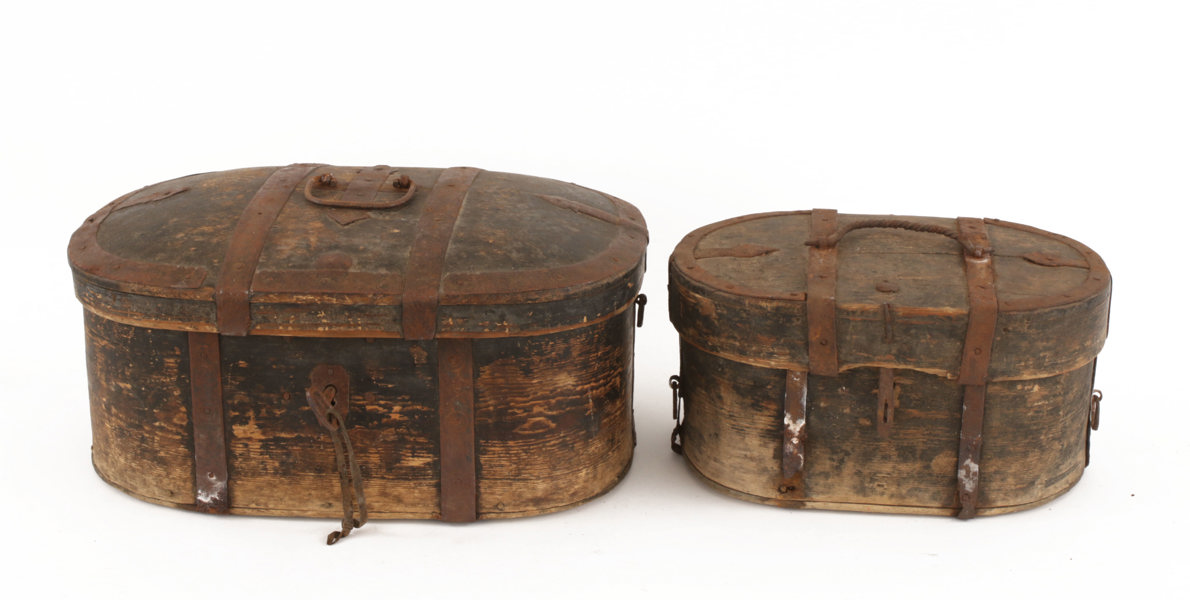 Färdskrin 2st, allmoge, 17/1800-tal