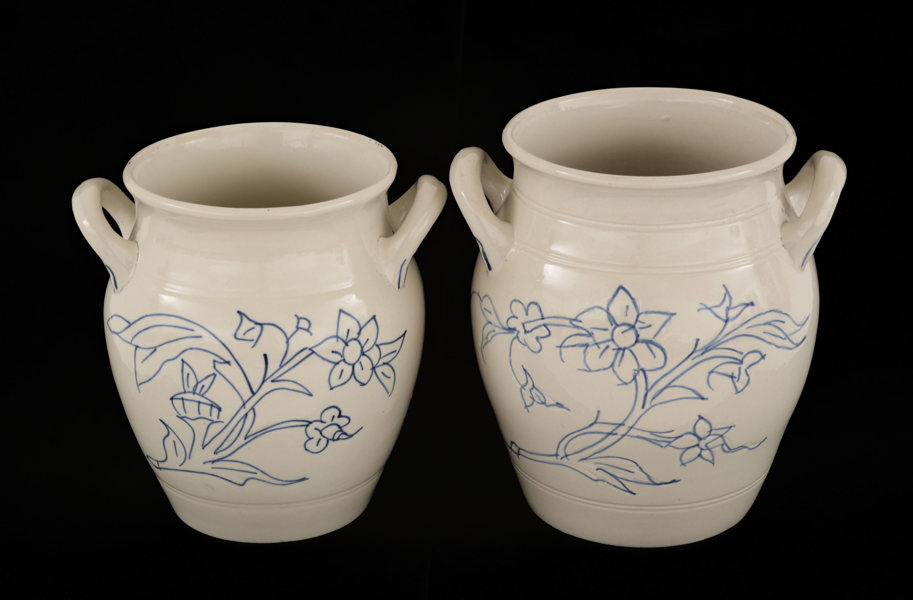 Syltkrukor 2st, Rörstrand, tidigt 1900-tal