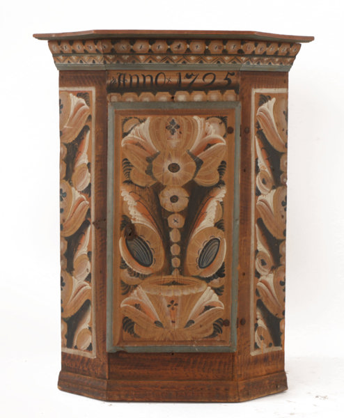 Vägghörnskåp, allmoge, Dalarna, daterat 1795