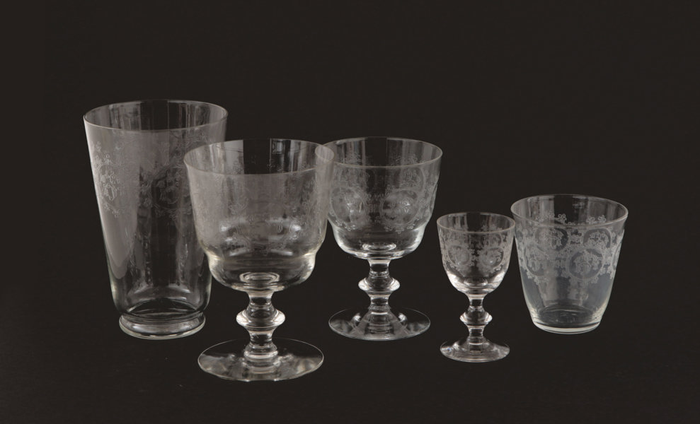 Glasservisdelar 54st, "Elon", Edvin Ollers för Kosta