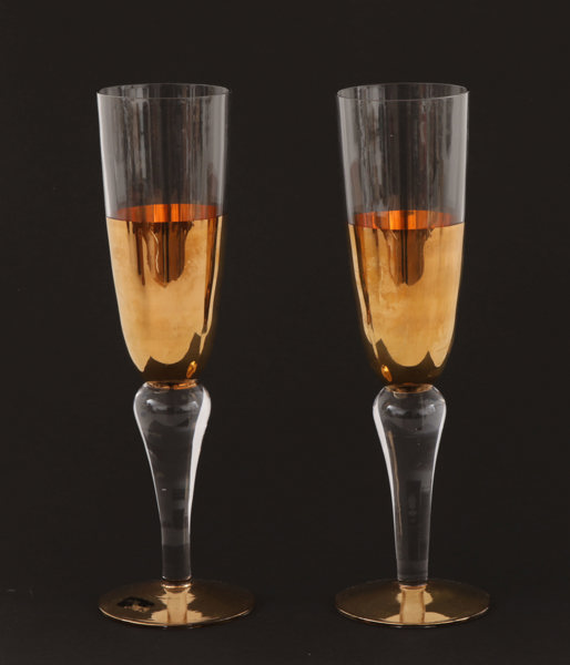 Champagneglas ett par, enligt uppgift prov av Monica Backström