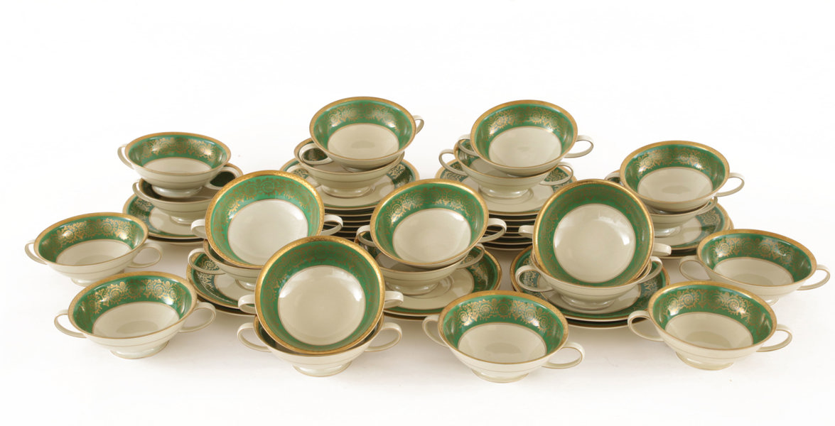 Buljongkoppar med fat 21st, "Winifred", Rörstrand