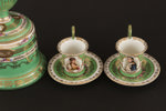 Porslin 3 delar, med Neapel-liknande stämpel