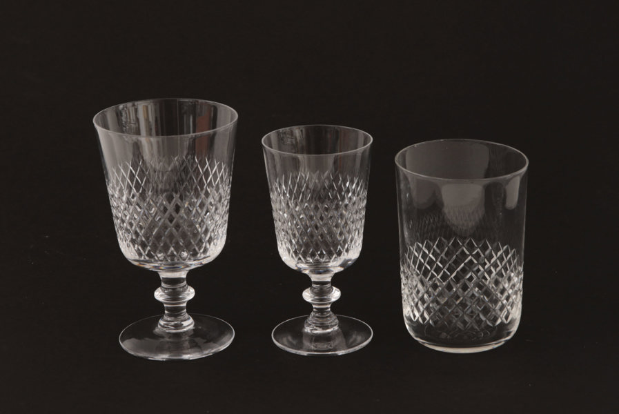 Glasservisdelar 40st, "Diamant", Vicke Lindstrand för Kosta