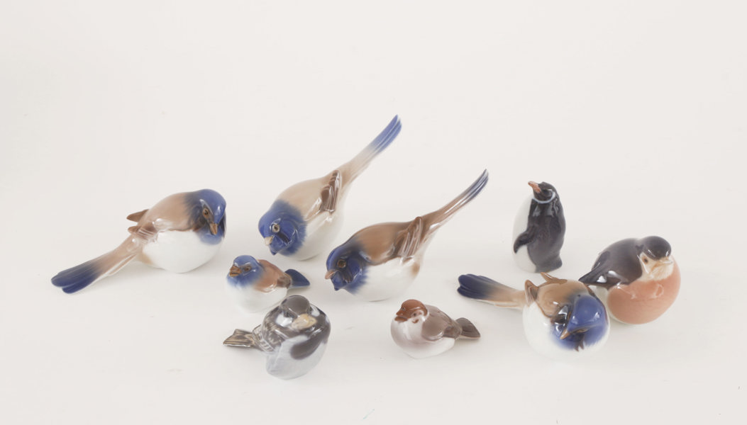 Figuriner 9st, Royal Copenhagen samt Bing & Gröndahl