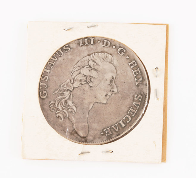 Mynt, 1 riksdaler silvermynt, Gustaf III, Sverige, 1775