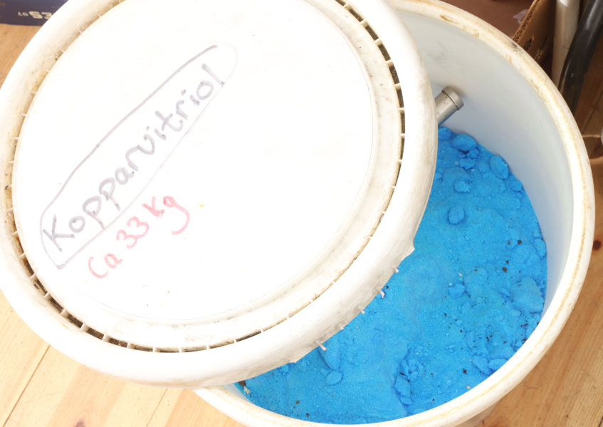 Kopparvitriol, enligt påskrift 33kg