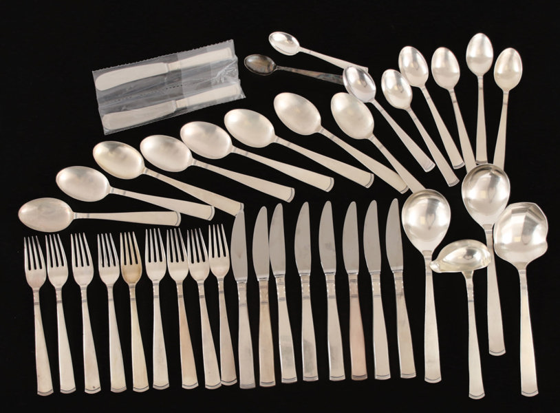 Bestickservisdelar, silver, "Rosenholm", Jacob Ängman för GAB